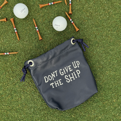 Don't Give Up the Ship Leather Valuables Pouch