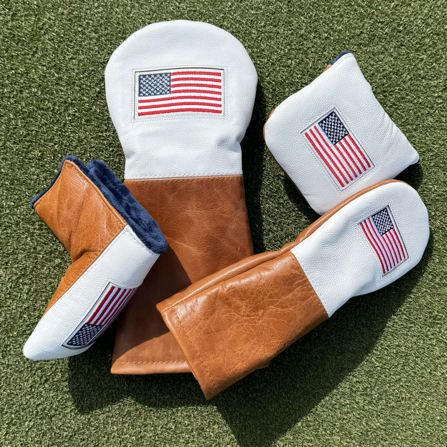 American Flag Leather Headcovers