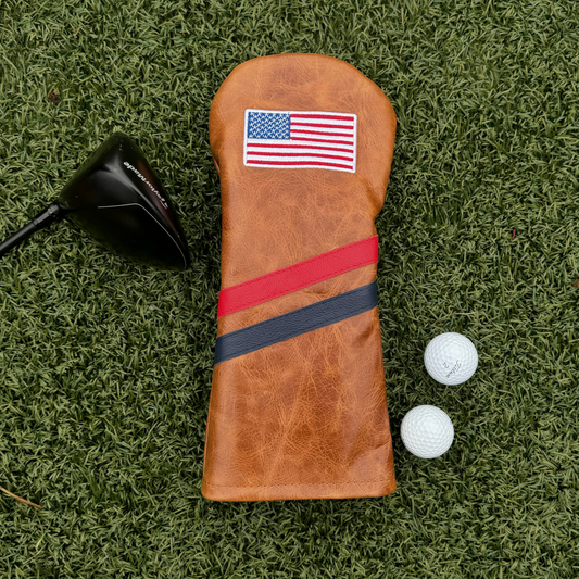 American Flag Leather Driver Cover
